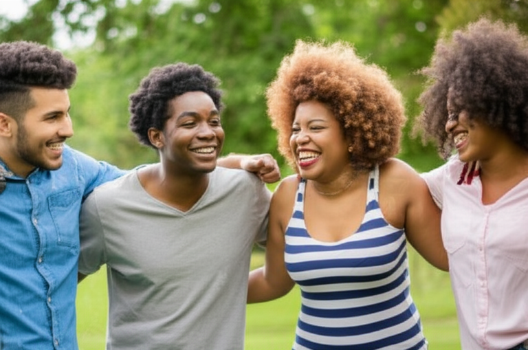 Autenticidade e Alegria Genuína Uma pessoa sorrindo genuinamente, mostrando sua autenticidade.
