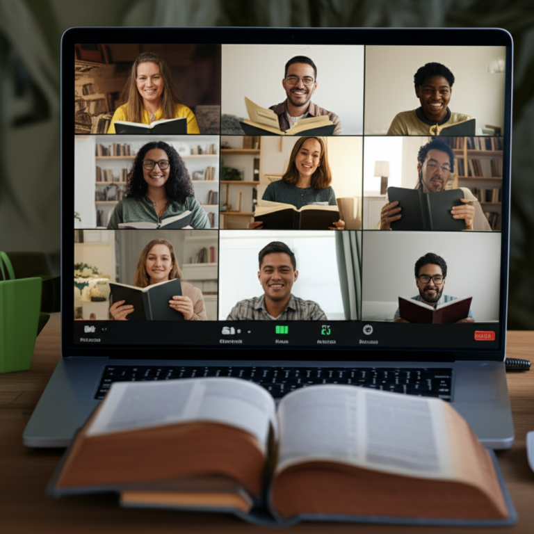 Estudo bíblico online em grupo