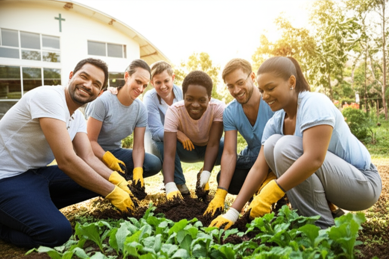 Impacto Positivo na Comunidade Pessoas interagindo positivamente em comunidade