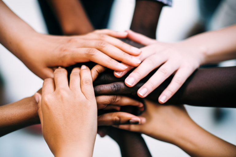 Reconciliação e Perdão Mãos se unindo em sinal de reconciliação